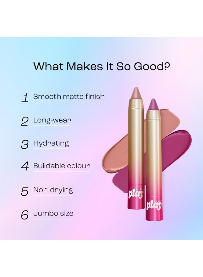 SUGAR Cosmetics Play Smooth Operator Matte Lip Crayon | Long Wearing & Pigmented | Can Be Used On Your Eyes, Lips And Cheeks | 3.3Gm (05 LOML) - Image 2